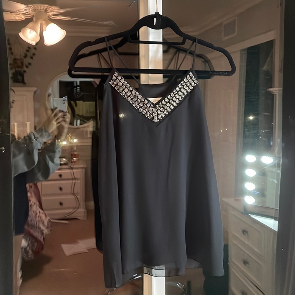 Beaded Neckline Dress Top